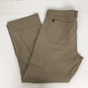 PrAna Pants Mens XL x 30L Khaki Tan Stretch Zion Belted Hiking Cargo Outdoors